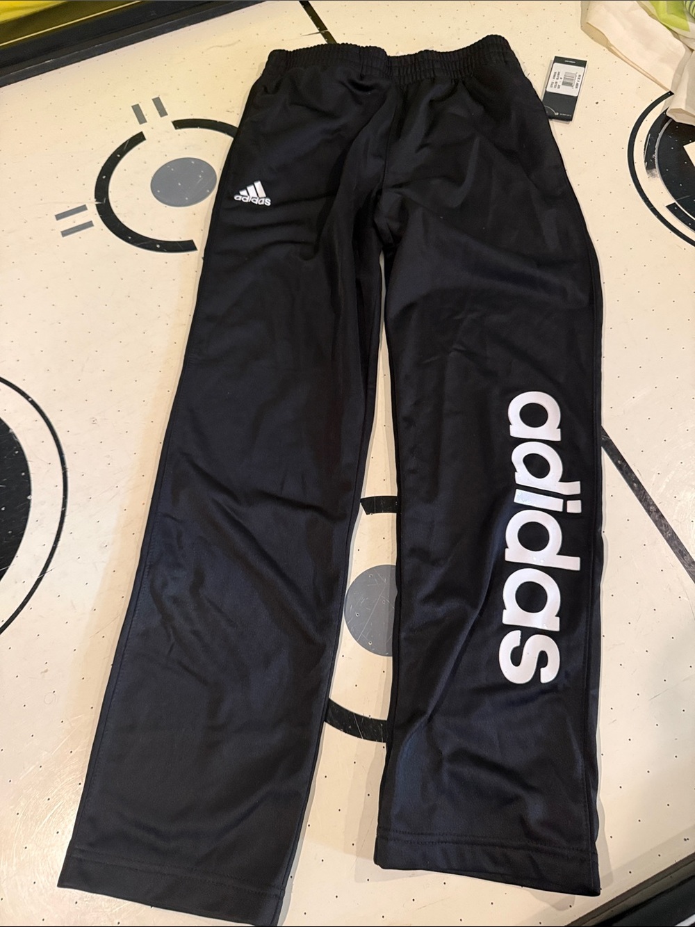 adidas Black Kids Sweatpants with White Side Logo